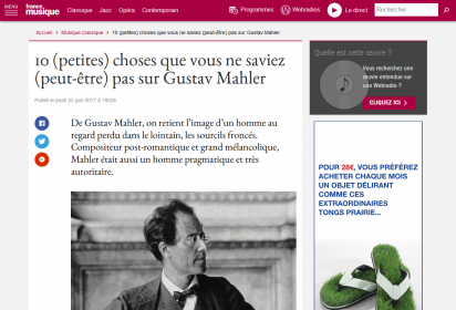 Un article de France Musique