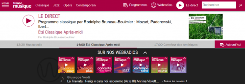 Page d'accueil de France Musique